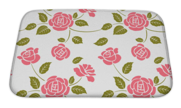 Bath Mat, Vintage Pink Roses Pattern