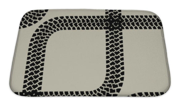 Bath Mat, Wallpaper Tire Tracks Pattern Illustration Backg