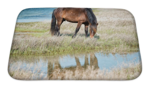 Bath Mat, Virginibeach Assateague Horse Baby Young Puppy Wild Pony