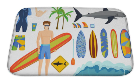 Bath Mat, Surfing Set