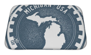 Bath Mat, Vintage Michigan USA State Stamp