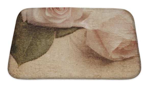 Bath Mat, White Roses