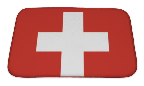 Bath Mat, Swiss Flag Illustration