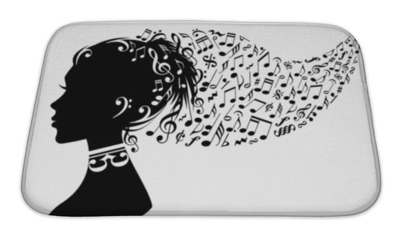 Bath Mat, Woman With Music Notes