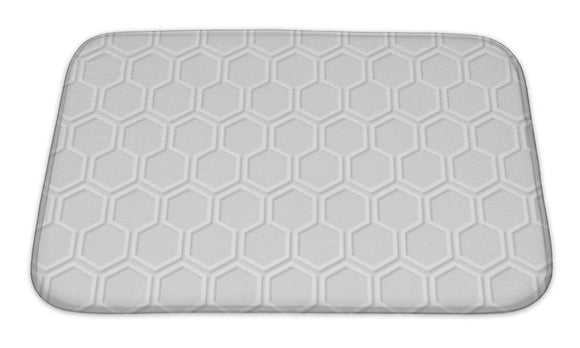 Bath Mat, White Honeycomb Pattern