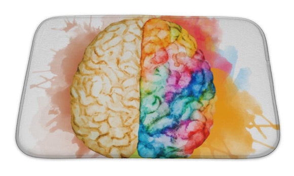 Bath Mat, Watercolor Brain