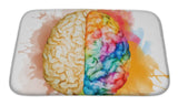 Bath Mat, Watercolor Brain