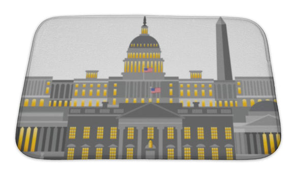 Bath Mat, Washington Dc Monuments And Landmarks Illustration