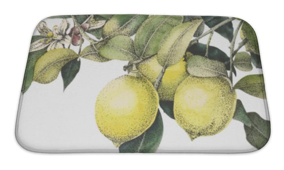 Bath Mat, Watercolor Lemons