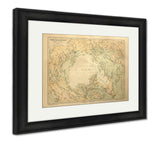 Framed Print, Old Map Of The Arctic Circle Lands