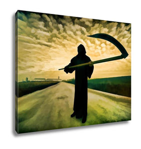 Gallery Wrapped Canvas, Grim Reaper On The Road