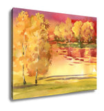 Gallery Wrapped Canvas, Watercolor Autumn Landscape Collection