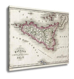 Gallery Wrapped Canvas, Sicily An Other Islands Old Map