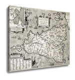 Gallery Wrapped Canvas, Sicily Old Map With Syracuse Detail