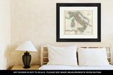 Framed Print, Italy Old Map
