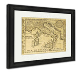 Framed Print, Italy Old Map