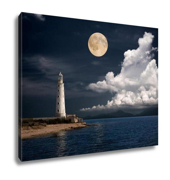 Gallery Wrapped Canvas, Lighthouse At Night