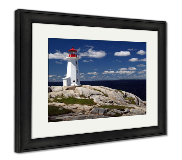 Framed Print, Peggys Cove Lighthouse