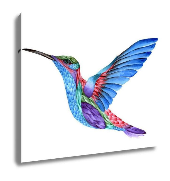 Gallery Wrapped Canvas, Hummingbird Watercolor Painting