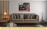 Gallery Wrapped Canvas, The Text Thank You Veterans Written In A Chalkboard And A Flag Of The United