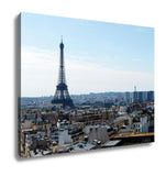 Gallery Wrapped Canvas, Color Dslr Stock Image Of Eiffel Tower Paris France With The Capital Cityscape