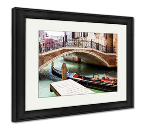 Framed Print, Gondola In Venice Near San Marco Place