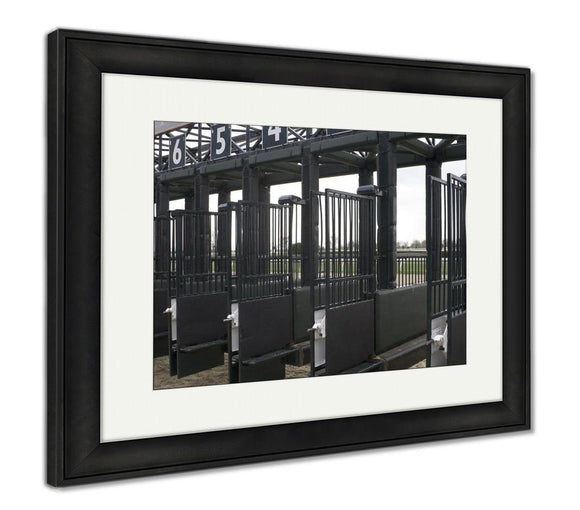 Framed Print, Starting Gate For A Horse Race