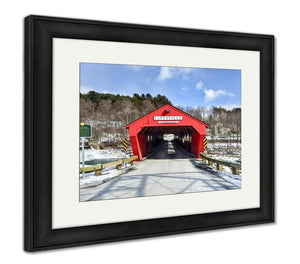 Framed Print, Taftsville Covered Bridge Vermont