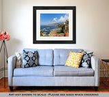 Framed Print, The View Of The Coast In Sorrento Italy