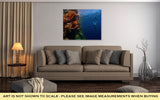 Gallery Wrapped Canvas, Freediver Descending Along The Vivid Reef Wall Red Sea Egypt