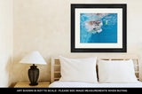 Framed Print, Playful Jack Russell Terrier Puppy In Swimming Pool Has Fun Dog Jump And Dive