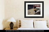 Framed Print, American Flag And Monuments