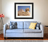 Framed Print, Great Pyramid And Sphinx Gizegypt