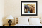 Framed Print, Elephant And Baby Elephant