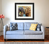 Framed Print, Elephant And Baby Elephant