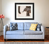 Framed Print, African Elephant Baby And Mom