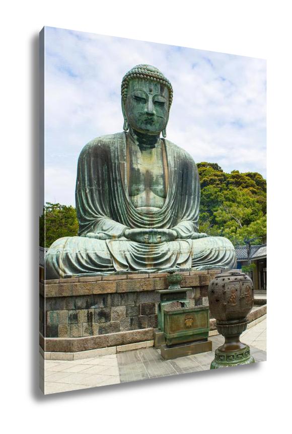 Gallery Wrapped Canvas, The Great Buddha Of Kamakura In Kotokuin Temple Kanagawa Japan With A Height Of