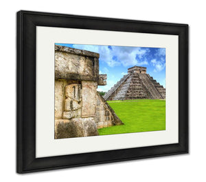 Framed Print, Kukulkan Pyramid Of Chichen Itzin Mexico One Of 7 New Wonders