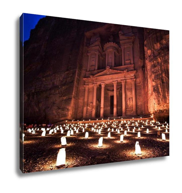 Gallery Wrapped Canvas, Treasury Khasneh Petrjordan Night Petrby Night Light 1800 Candles