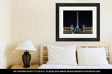 Framed Print, Night View At Heroes Square In Budapest