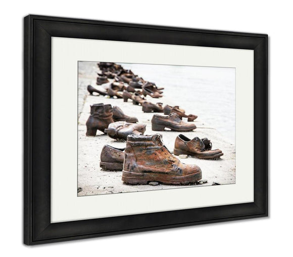 Framed Print, Shoes The Danube Bank Memorial Budapest Hungary Place Reverence Cultural