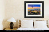 Framed Print, Scenic View Of Florence After Sunset From Piazzale Michelangelo