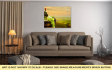 Gallery Wrapped Canvas, Red Wine With Barrel On Vineyard In Green Tuscany Italy
