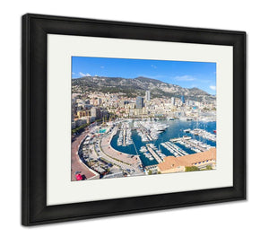 Framed Print, Monaco Monte Carlo Harbour French Riviera