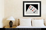 Framed Print, Four Aces On Black