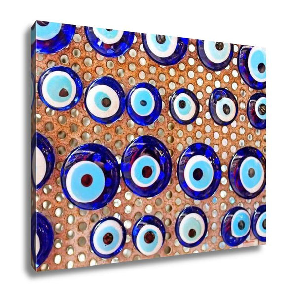 Gallery Wrapped Canvas, Group Of Traditional Turkish Amulet Evil Eye The Blue Eye Also Known As Nazar