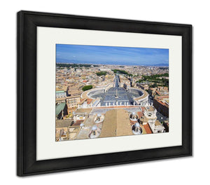 Framed Print, View St Peter Square Rome From Dome St Peter Basilicvatican