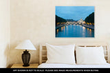 Gallery Wrapped Canvas, View On St Peters Basilica By Night Across The Tiber River Rome Italy