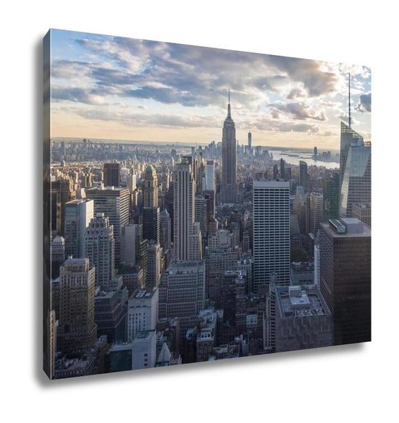 Gallery Wrapped Canvas, New York City Skyline At Dusk