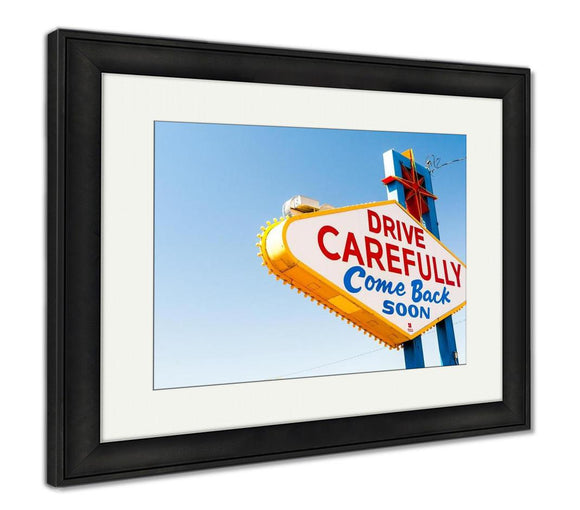 Framed Print, Welcome To Fabulous Las Vegas Sign Las Vegas Nevadusa